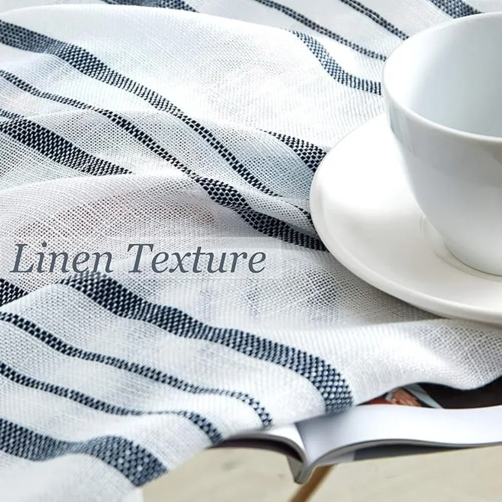SXZJTEX Blue & White Striped Cafe Curtains | 84